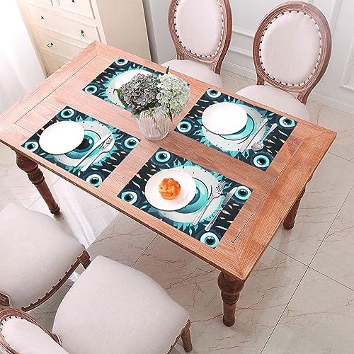 Sets de table en vinyle pour salle à manger tapis de cuisine œil bleu