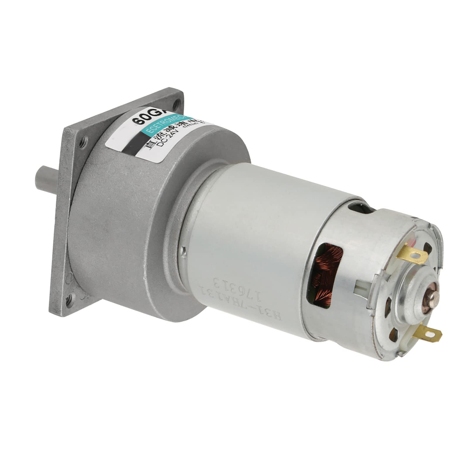 Pilipane DC12V/24V 35W Mini DC Motoriduttore velocità del Metallo Regolabile Motore a Coppia Elevata CW/CCW(24V 500 Giri/min), Motoriduttore,