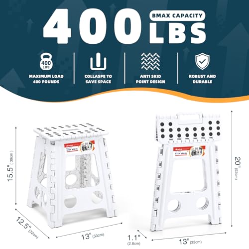 image for ACSTEP Folding Step Stool 16 Inch Heavy Duty Step Stool Foldable for A