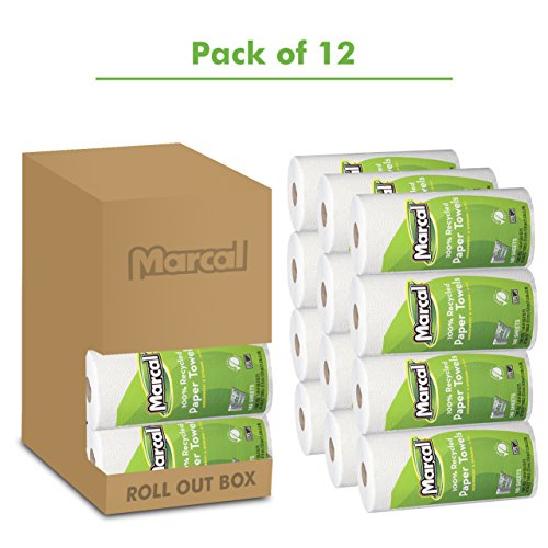 Marcal Paper Towels U-Size-It Sheets 2 Ply 140 Sheets Per Roll 100% Recycled - 12 "Roll Out" Rolls Per Case Green Seal Certified Paper Towel Rolls 06183 - Thumbnail 2