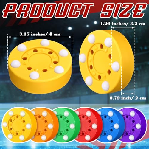 Foilswirl 12 Pcs Roller Hockey Pucks Street Ice Roller Hockey Pucks Outdoor(6 Rollers Style) by Foilswirl - Used condition - Image 2