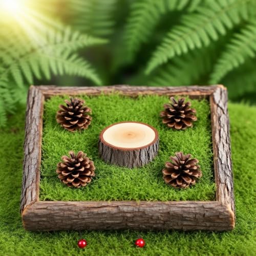 Nokwocy Espuma Artificial para Decorar, Espuma Artificial Decorativa para Bricolaje, presentación de Mesa, arreglos Florales, jardín de Hadas y decoración de Bodas (Artificial Moss Dark-200G) - imagen 3