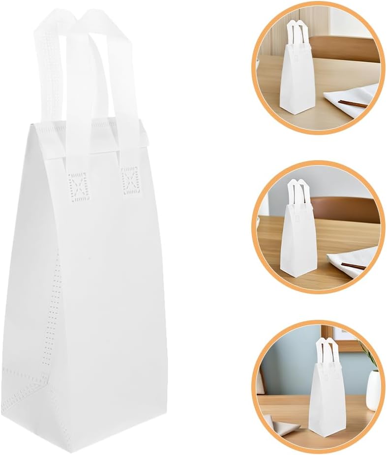 LUOZZY 50pcs Insulated Single Cup Beverage Carrier with Handle Portable Large Capacity for Hot Cold Drinks Takeout Catering