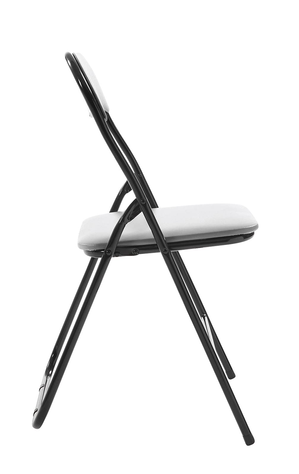Chaise Pliante Felix - Pieds Métal, Assise PVC - Gris/noir - Charge 115 Kg - Pour Cuisine, Salle De Conférence