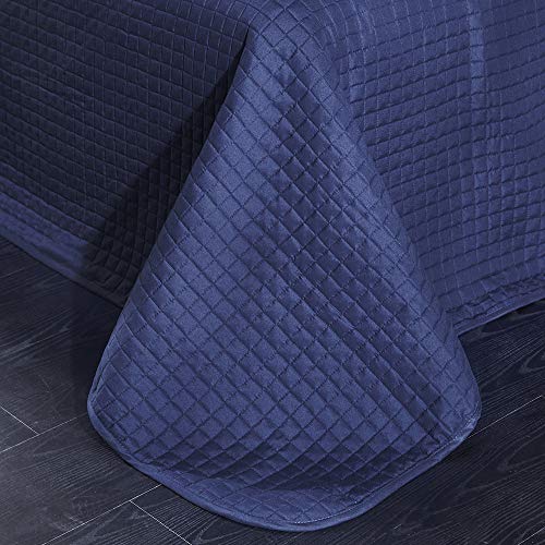 Colcha azul Queen acolchada de gran tamaño transpirable y reversible 6