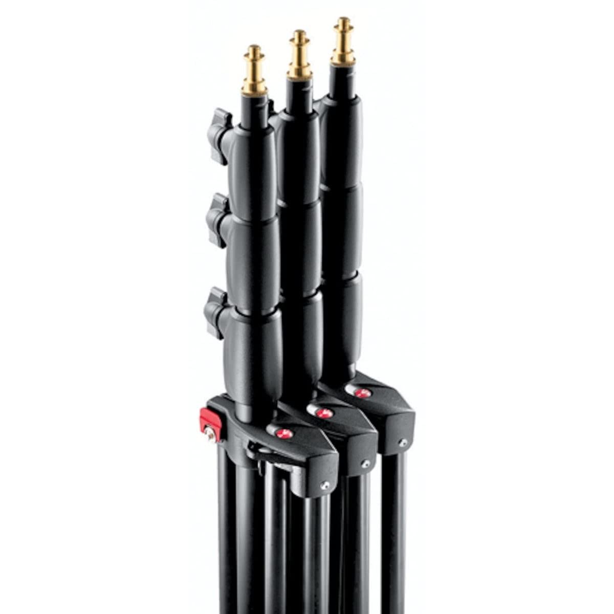 Manfrotto 1004BAC-3 Kit 3 Stativi, Serie Babylight, Massima Altezza 366 cm per Luci, 4 Sezioni, in Alluminio, Nero