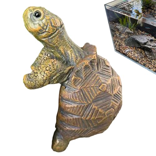 Estatua de tortuga genérica – Pequeñas figuras de animales decoración de tortuga | Estatua escultura de resina, decoración del hogar para interior al aire libre, jardín, balcón terraza acuario