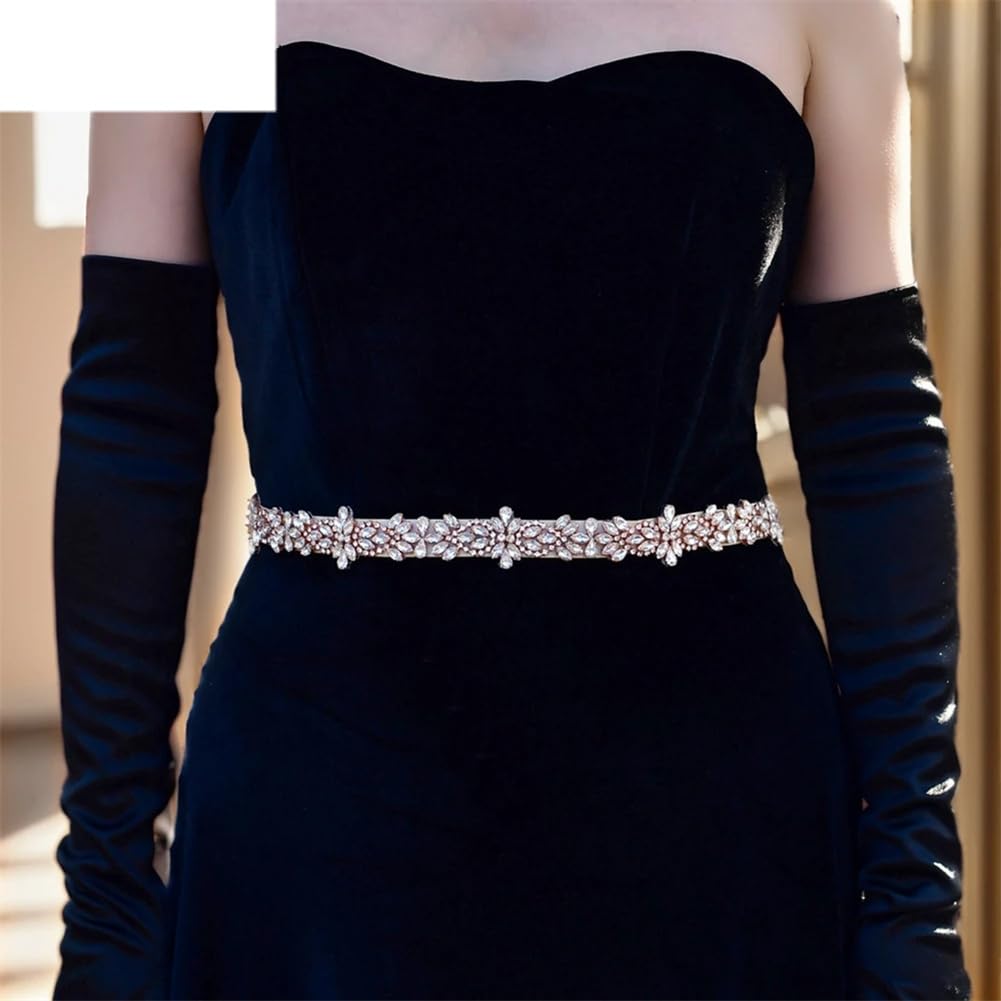 Cinturón de novia para mujer, vestido de novia, decoración de apliques de diamantes de imitación, cinta hecha a mano