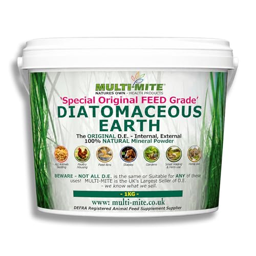 Multi-Mite 1kg Bucket Feed Grade Diatomaceous Earth - Red Mite, F...