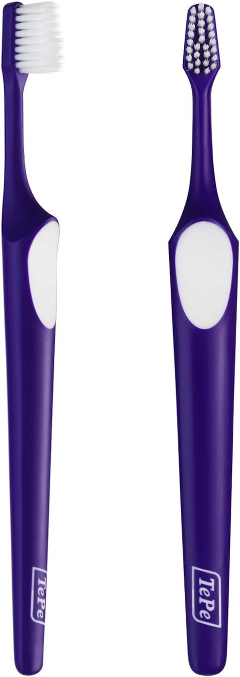 TEPE Supreme Compact Toothbrush - Tapered Brush Shape with Short and Long Bristles for Optimal, Gentle Cleaning Interdental Spaces, Random Colour, 1x1, Mixed
