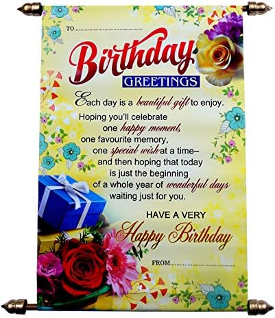 Saugat Traders Happy Birthday Scroll Card for Best Friend, Girls, Sister, Wife, Husband, Daughter - Birthday Greeting Card Gift