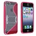 Leegoal(TM) Pink S-Line Wave Design TPU Bumper Gel Shell Back Case Cover Skin with Stand for iphone 5 5G 5th