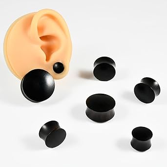 Homxi Tunnel Oreille 2 Pièces Ecarteur Tunnel Acier Inoxydable,Boucles