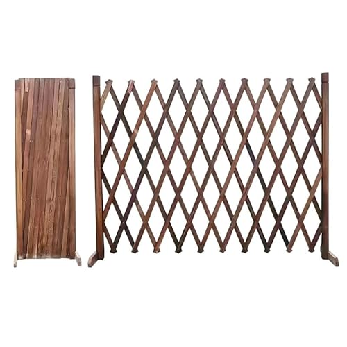 ガーデンフェンス 木製 伸縮 ゲート アコーディオン ラティス 50/70/90/120/150/180cm選択可能 カーゲート 柵 垣根 軽量 室内 屋外 防虫防食 設置簡単(自立型,高さ180cm)