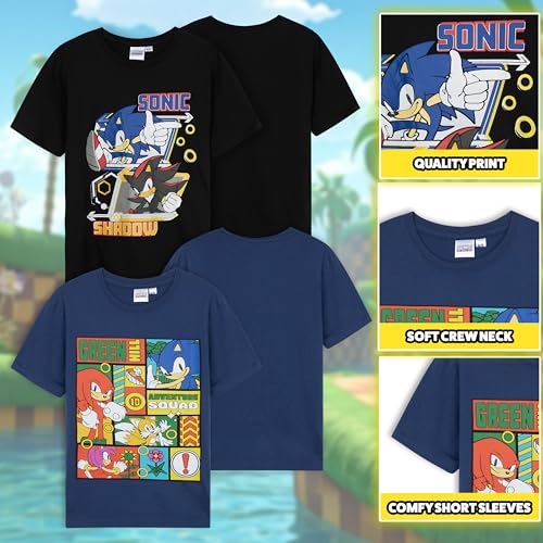 Sonic The Hedgehog Boys T Shirts 2 Pack Short Sleeve Tshirt Soft Breathable Tops4
