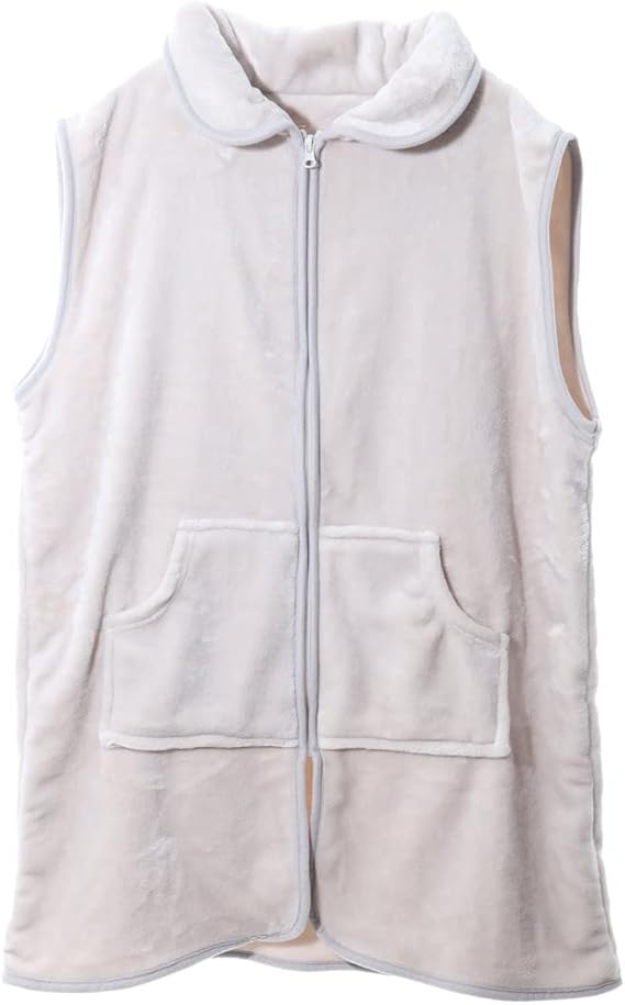 Amazon Co Jp 着る毛布 ベスト ルームウェア 部屋着 フリース レディース 前開き ジップアップ チャック 袖なし パジャマ ナイトウェア ファッション Amazon Co Jp 着る毛布 ベスト ルームウェア 部屋着 フリース レディース 前開き ジップアップ チャック 袖なし パジャマ ナイトウェア ファッション
