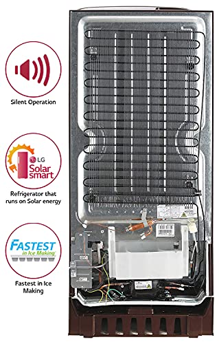 Image of LG 190 L 4 Star with Inverter Single Door Refrigerator (GL-D201AHCY, Hazel Charm, Base stand with drawer)