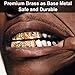 DUNCHATY 18K Ripple Hip Hop Gold Plated Grillz for Men Grills Teeth for Women Cool Mouth Grill Funny Finish 6 Top Teeth 6 Bottom Tooth Custom Tooth Cap Set Gold