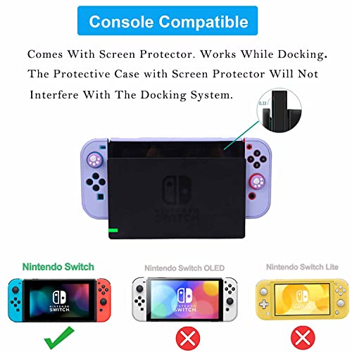 Comcool Dockable Case For Nintendo Switch - Comcool 3 In 1 Protective Cover Case For Nintendo Switch And Joy-Con Controller With Screen Protector And Thumb Grips thumb #1