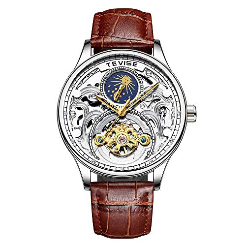 Montre squelette automatique LULI Mode homme au design tourbillon étanche