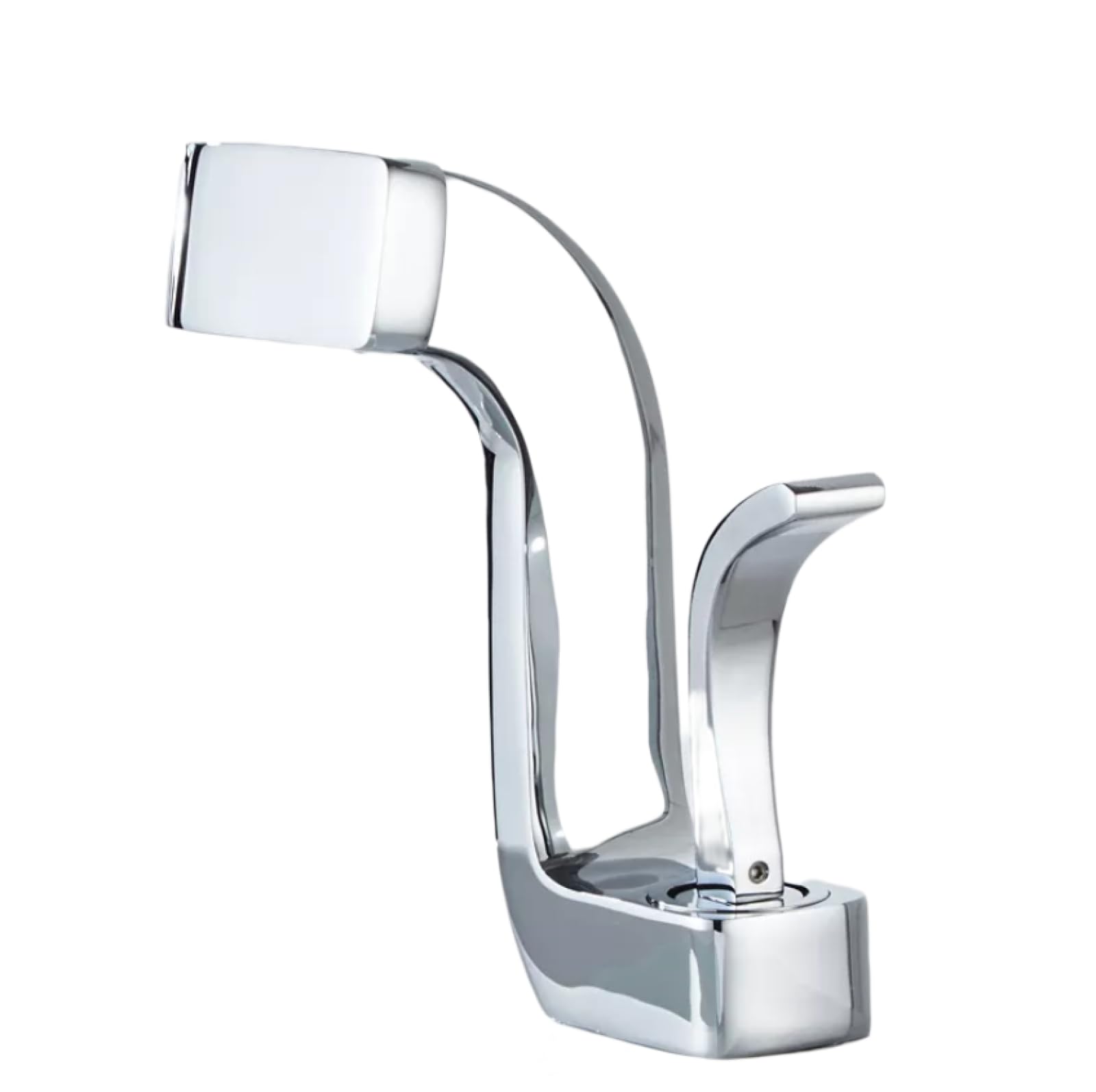 Robinet de lavabo tout en cuivre avec jet cascade design pour meuble de bain