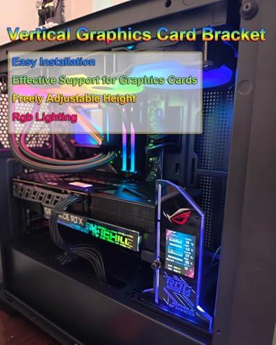 Soporte vertical LED para tarjeta gráfica RGB con pantalla de temperatura 2.4 pulg miniatura 2