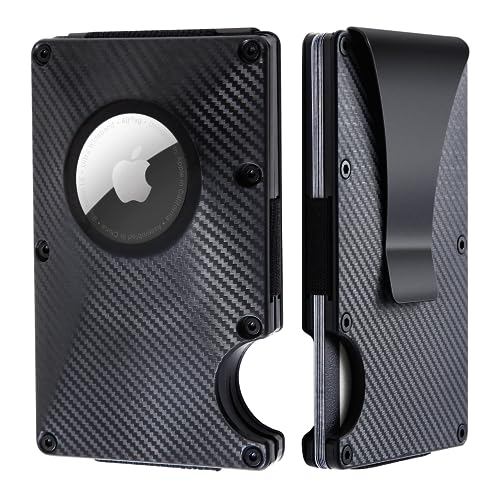 Image of ONEONTA Aluminum Metal Smart Wallet with Airtag Holder, RFID Blocking Card Wallet, Compatible Apple Airtag for Men