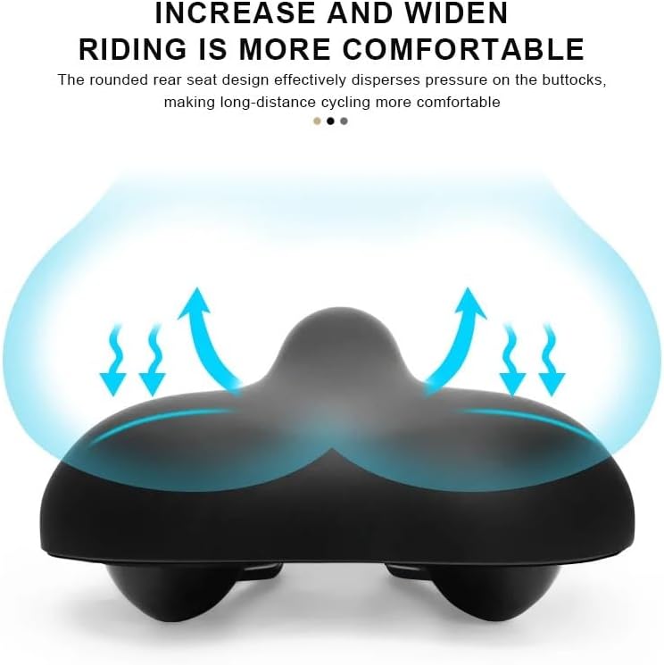 Bicycle Saddle Memory Foam Comfortable Thicken Soft Bike Seat PU Leather Sponge Shockproof Mountain Cycling Cushion(B)
