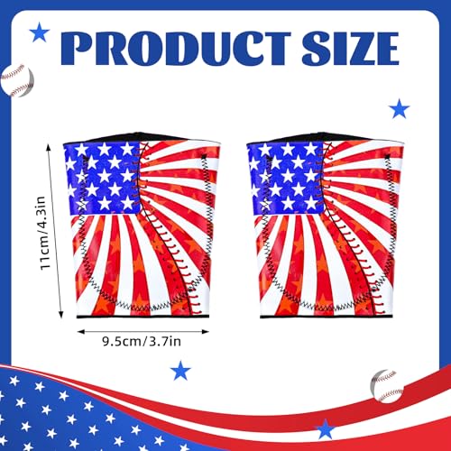 Soulchen 2 Pairs American Flag Wrist Guards with 3mm Panel Shield Protective EVA Sports Wrist Protector for Batting and Fielding Youth Teens Adults