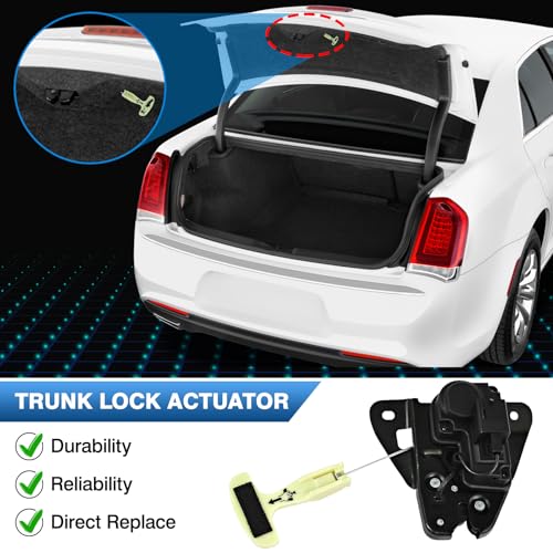 Image of TOP-MAX Trunk Latch Actuator Compatible with 2006-2018 Dodge Charger Challenger Avenger Dart, Tailgate Trunk Lock for 2005-2018 Chrysler 300 200, Replace for 931-714 5056244AA