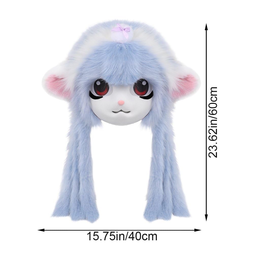 Máscara De Cabeza De Peluche con Forma De Cabeza De Cordero, Ideal para Disfraces De Halloween, Fiestas De Disfraces Y Accesorios De Cosplay.