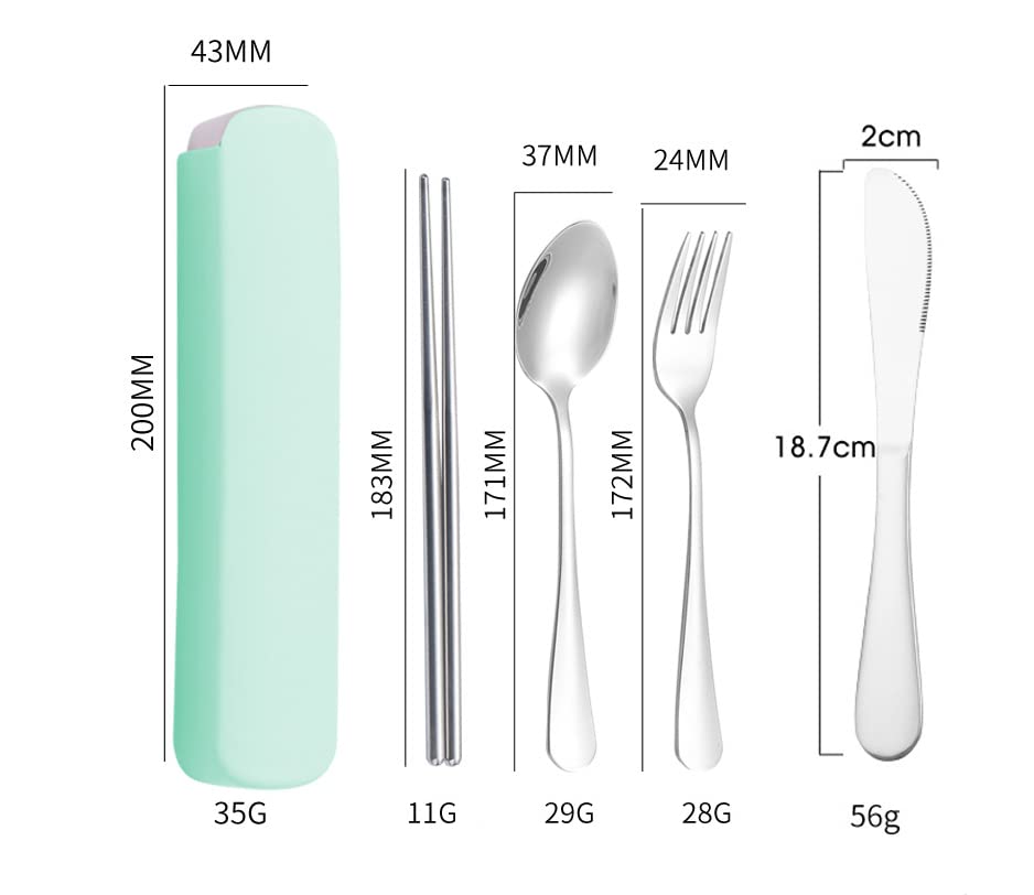 Stainless Steel Cutlery Set, Camping Cutlery Set, for Travel Camping, Picnic, Home, School, Lunch Box - Image 2