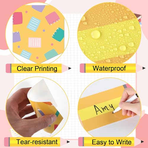 Composition Notebook Classroom Decor Welcome Back to School Bulletin Board Hooray You're Finally Here Bulletin Board Pencil Shaped Paper Cutouts for School Home Chalkboard Door Wall Decors - Image 3