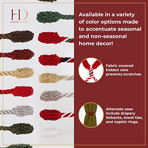 Haute Decor Decorative Garland Ties, 6 Pack, 20 Inches (Burgundy) - Hang Garland, Lights, And Decorations #TOP4