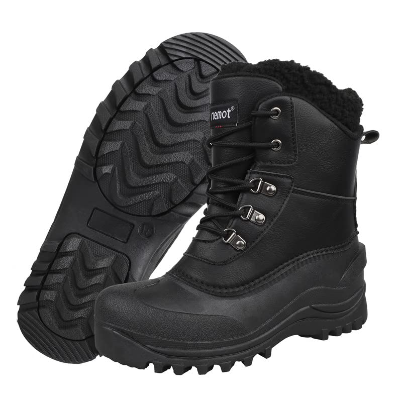 riemot Wasserdicht Schneestiefel Warme Winterstiefel Damen Gefüttert Winterschuhe Winter Rutschfest Stiefel Damen Outdoor Wanderschuhe Trekkingschuhe Winter Boots Damen Schwarz 39 EU