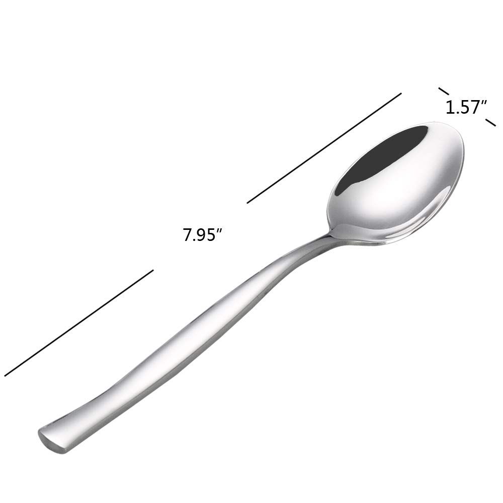 Qsbon 12 pezzi cucchiai da tavola, in acciaio INOX 18/10, 21,1 x 4,3 cm