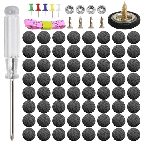 65 Set Car Roof Headliner Repair Kits 262 Pcs Auto Roof Snap Rivets Retainer for Interior Ceiling Cloth Fixing Repair Buckle with Installation Tool (Black Grid)