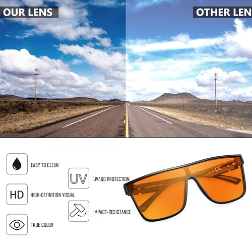 Image of FEISEDY Sunglasses for Women Men, Fashion Mirrored Single Lens Shades