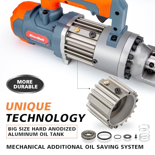 Image of 5 /8 Inch Electric Hydraulic Rebar Cutter, Portable Rebar Cutter, Cutting up to 4-16mm #5 Rebar, Cutting Speed 1-1.5S 1000W RC16B (Grey + Orange)