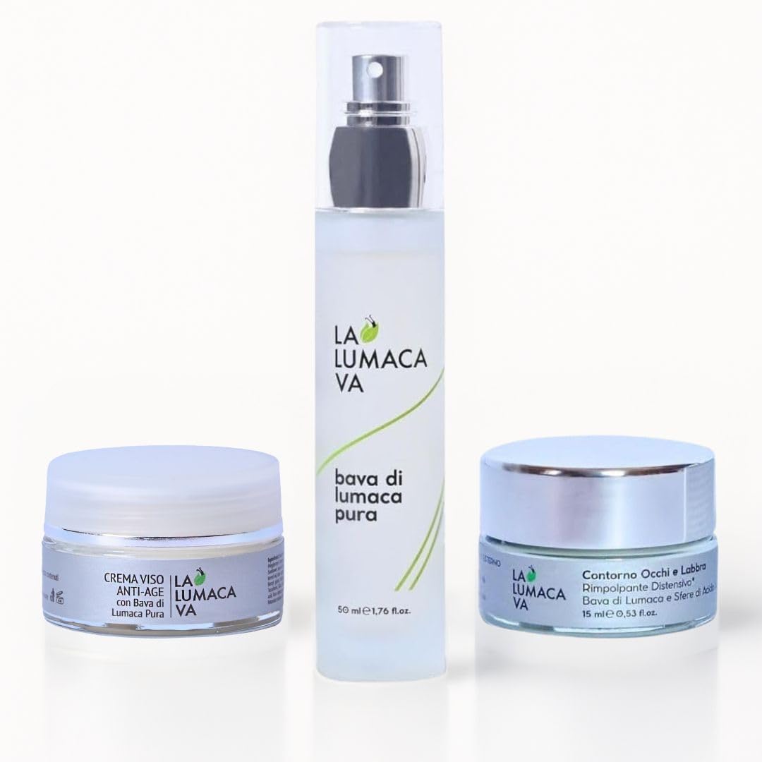 3-in-1-Kit, Gesichtscreme, Anti-Falten-Gesichtscreme, Serum gegen Unvollkommenheiten und Augenkontur mit Schneckenschleim – reine Hyaluronsäure, Geschenkset für Damen und Herren,
