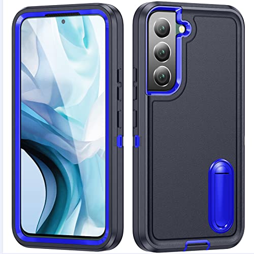 Idweel Galaxy S22 Plus Case With Stand,Blue Galaxy S22 Plus Case For Men, Heavy Duty Protection Shockproof Anti-Scratch Slim Fit Protective Durable Case Hard Cover,Navy Blue #TOP1