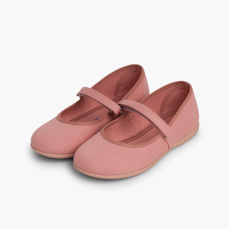Girls Riptape Canvas Mary Janes Blush Pink Big Kid 53
