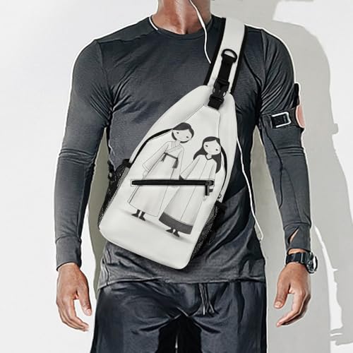 Mochila bandolera para senderismo y viaje unisex miniatura 7