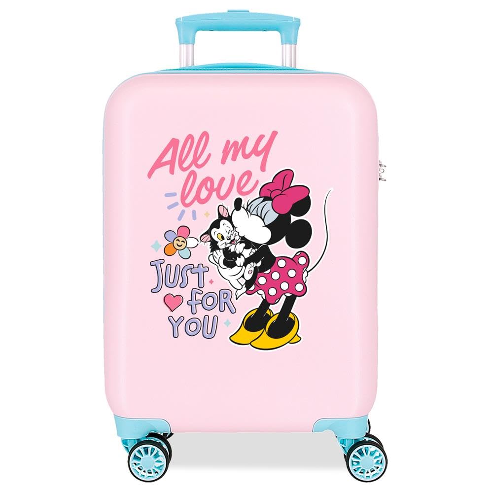 Joumma Disney Minnie Party Maleta de Cabina Blanco Maleta Infantil, Rígida ABS Cierre de combinación Lateral 28,4L 2 kgs 4 Ruedas Dobles Equipaje Mano