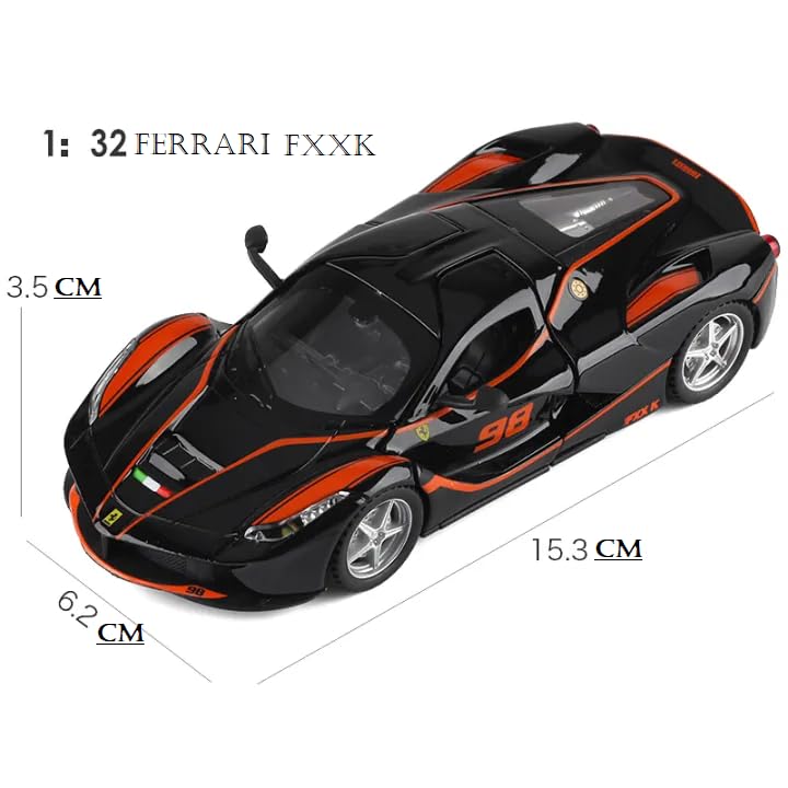 Image of The Ferrari FXXF 1:32 in Large Size Music Boys Toy CAR, DIECAST Metal Pullback Toy CAR with OPENABLE Doors & Light, TOP Toys Gifts for Kids [White-Color]