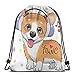 Lsjuee Dessin animé Mignon Chien Corgi avec Casque Sac à Dos Sac à Dos Sport Fitness Sac à Dos étanche Hommes et Femmes Sac de Taille Voyage Yoga Plage école