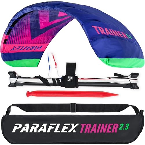 Wolkenstürmer Paraflex Trainer 2.3 Aile de Kitesurf - Rose Fluo - 3 Lignes cerf-Volant en complément Mountain Board - Aile de Traction