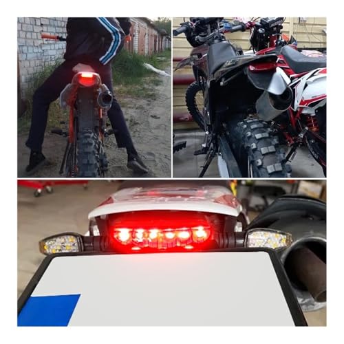 Feu stop moto 9 LED triple action avec éclairage plaque d'immatriculation