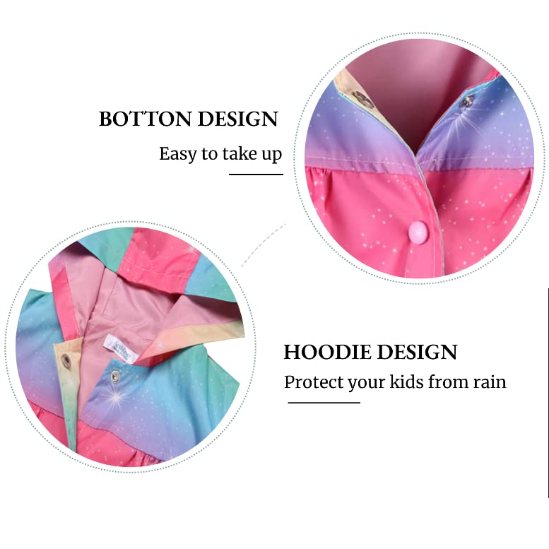 Image of Arshiner Girl Baby Kid Waterproof Hooded Coat Jacket Outwear Raincoat Hoodies