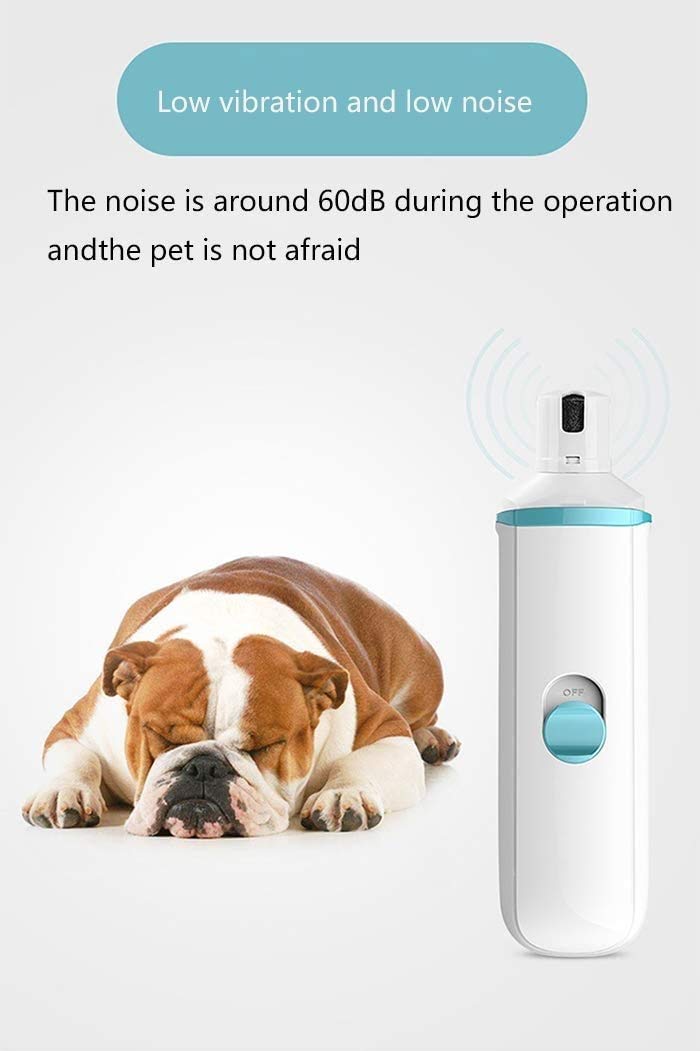 Molinillo de Clavo para Perros - 2 velocidades eléctricas Recargables recortadoras de Clavos para Mascotas Patas indoloras, Aseo y alisado para pequeños Perros y Gatos pequeños.